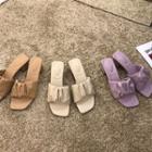 Block-heel Plain Sandals