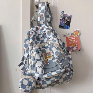 Plaid Cartoon Backpack