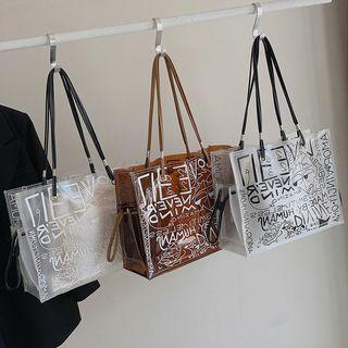 Set: Print Pvc Tote Bag + Drawstring Pouch