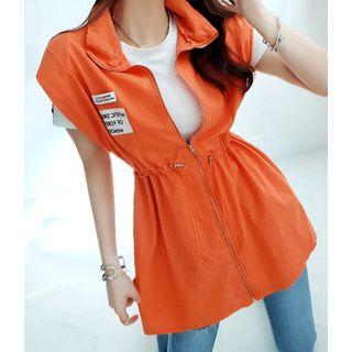 High-neck Drawstring-waist Vest