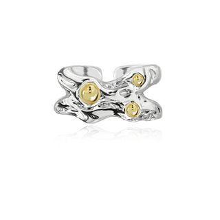 Irregular Alloy Open Ring 1 Pc - Silver - One Size