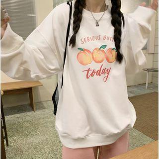 Long-sleeve Peach Print Sweatshirt