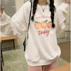 Long-sleeve Peach Print Sweatshirt