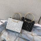 Tweed Square Handbag With Chain Strap