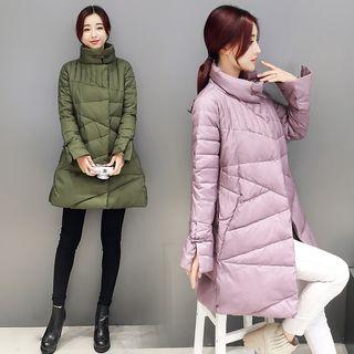 Stand-collar Puffer Buttoned Coat