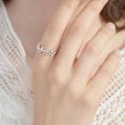 Rhinestone Floral Tasseled Ring