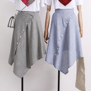 Asymmetric Striped Skirt