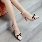 Bow Ankle Strap Pointed Toe Pumps