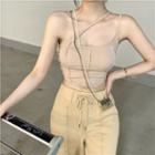 Halter Cropped Camisole Top / High-waist Wide-leg Pants