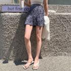 Paisley Pleated Miniskirt With Inset Shorts