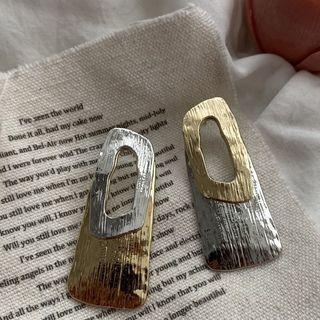 Brushed Geometric Dangle Earring