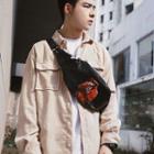 Faux Leather Applique Waist Bag