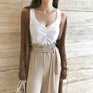 Raglan-sleeve Long Summer Cardigan