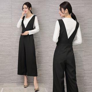 Set: Long-sleeve T-shirt + Wide Leg Jumper Pants