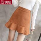 Frilled Plain A-line Skirt