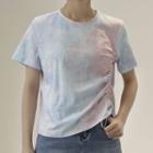 Short-sleeve Tie Dye Drawstring T-shirt