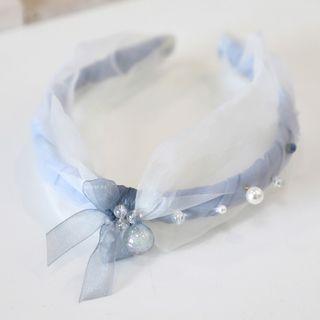 Faux Pearl Headband Blue - One Size