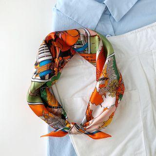 Print Scarf B007 - Tangerine - One Size