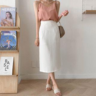Textured Long H-line Skirt