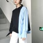 Color-block Asymmetric Sweatshirt