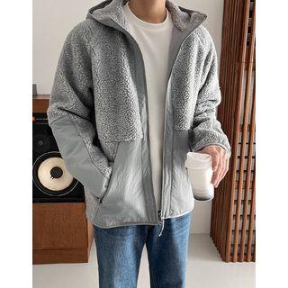 Hooded Contrast-panel Dumble Jacket