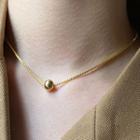 Alloy Bead Pendant Choker E208 - Gold - One Size