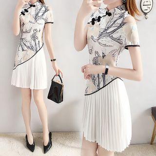 Short-sleeve Traditional Chinese Pleated Dress