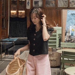 Puff-sleeve Scallop-edge Jacket