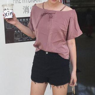 Short Sleeve Cold Shoulder T-shirt