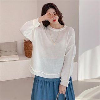 Crew-neck Sheer Sweater