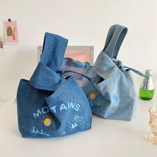 Print Denim Handbag