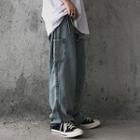 Side-pocket Straight-cut Wide-leg Jeans