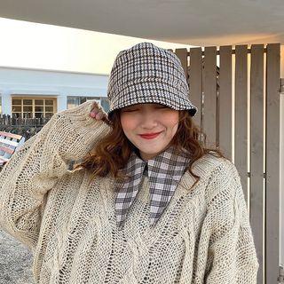 Plaid Corduroy Bucket Hat