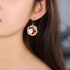 Pearl Accent Flower Earrings