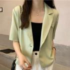 Short Sleeve Blazer Green - One Size