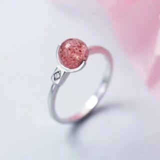 925 Sterling Silver Bead Open Ring As Shown In Figure - One Size