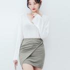 Shirred Linen Mini Skirt