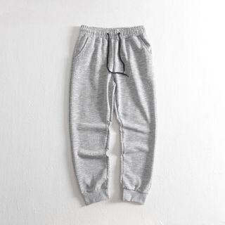 Plain Sweatpants Light Gray - M