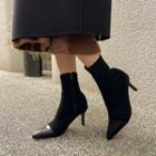 Toe-cap Flared-heel Ankle Boots