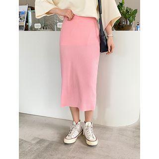 Ribbed Knit Skirt In 17 Colors