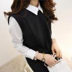 Mock Two-piece Long-sleeved Dress