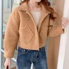 Faux Shearling Buttoned Cropped Jacket