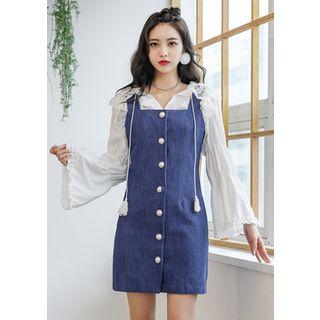 Sleeveless Button-down Denim Sheath Dress
