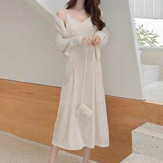 Sleeveless Velet Midi Dress