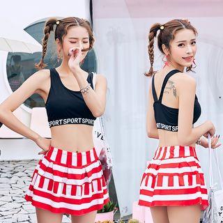 Lettering Stripe Tankini