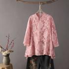 Elbow-sleeve Traditional Chinese Lace Top