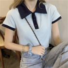 Short-sleeve Two-tone Polo-shirt