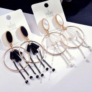 Fringed Circle Drop Earring