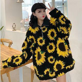 Sunflower Print Hoodie / Sunflower Print Pullover