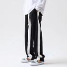Contrast Striped Sweatpants / Short-sleeve Plain T-shirt